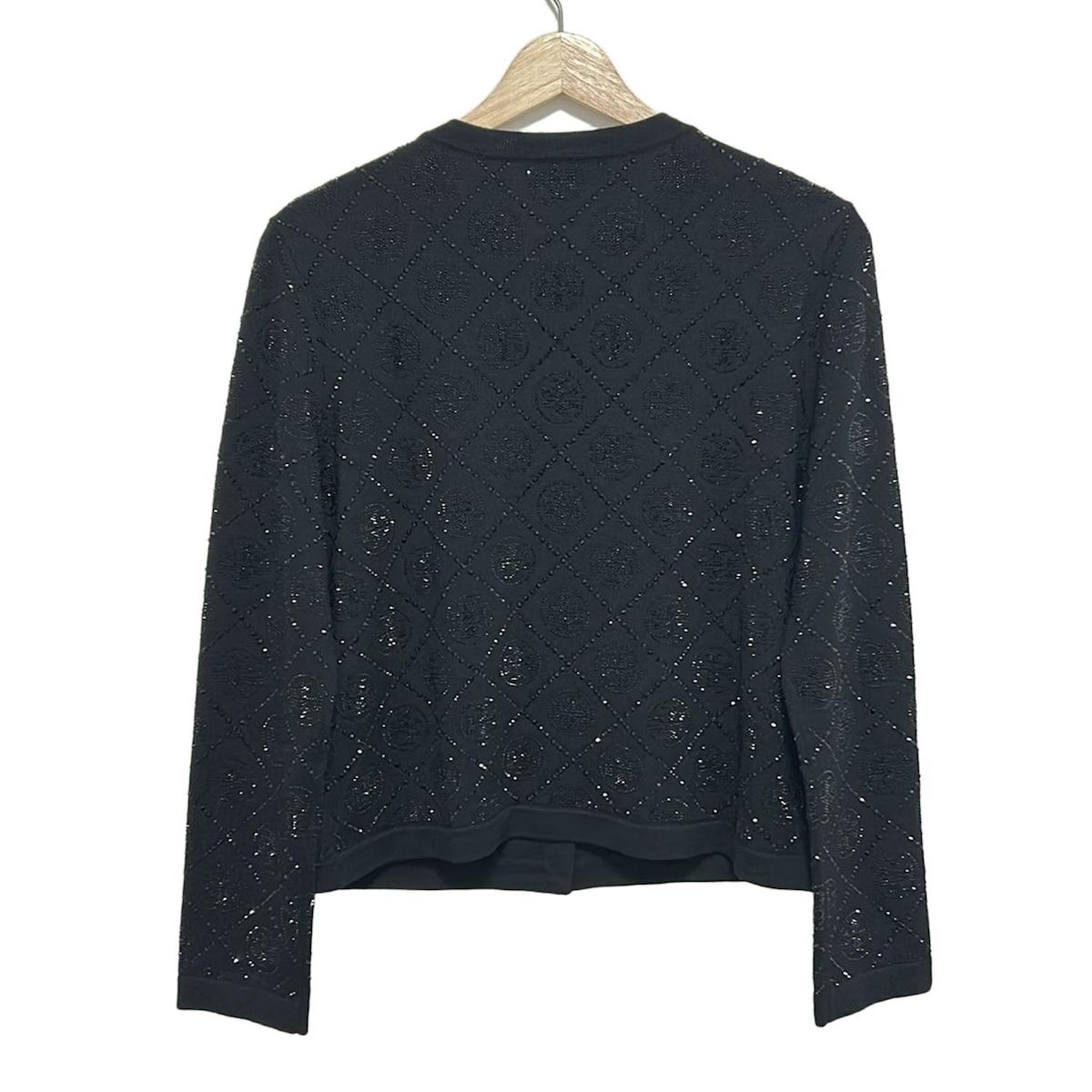 TORY BURCH トリーバーチ カーディガン サイズS レディース - 黒 長袖 スパンコール sサイズ