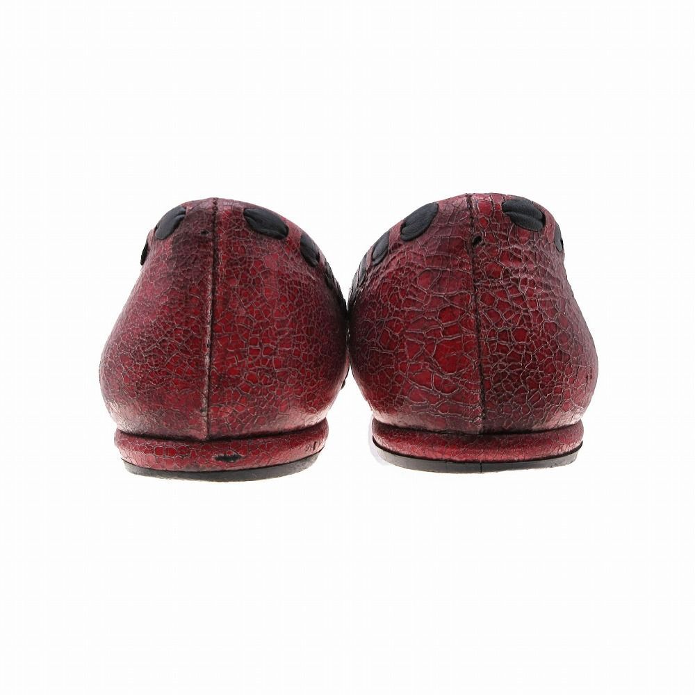 PRADA プラダ リボン フラットシューズ レザー ヴィンテージ加工