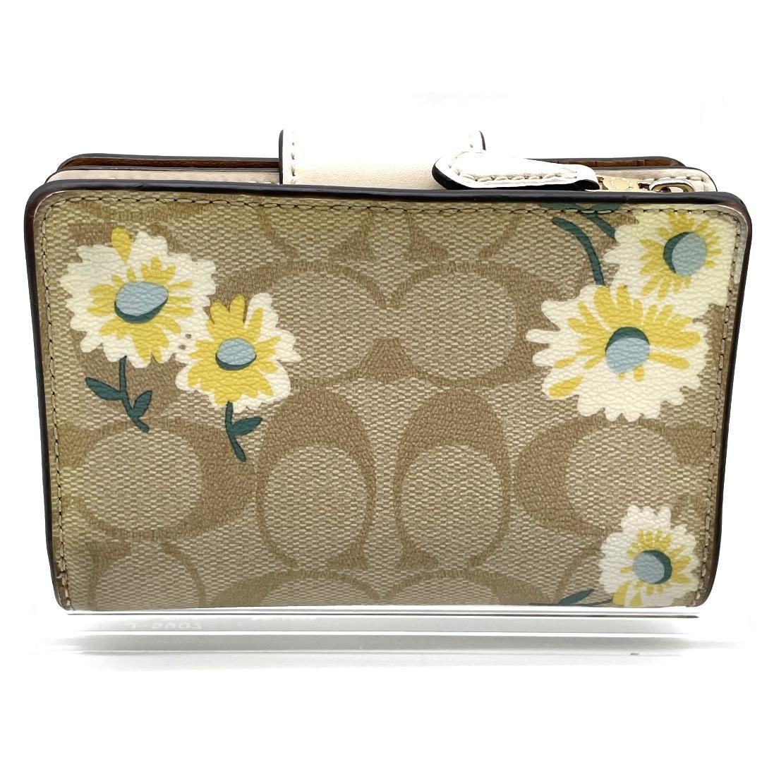 COACH 花柄二つ折り財布 美品】COACH コーチ 2つ折り財布 ラウンド