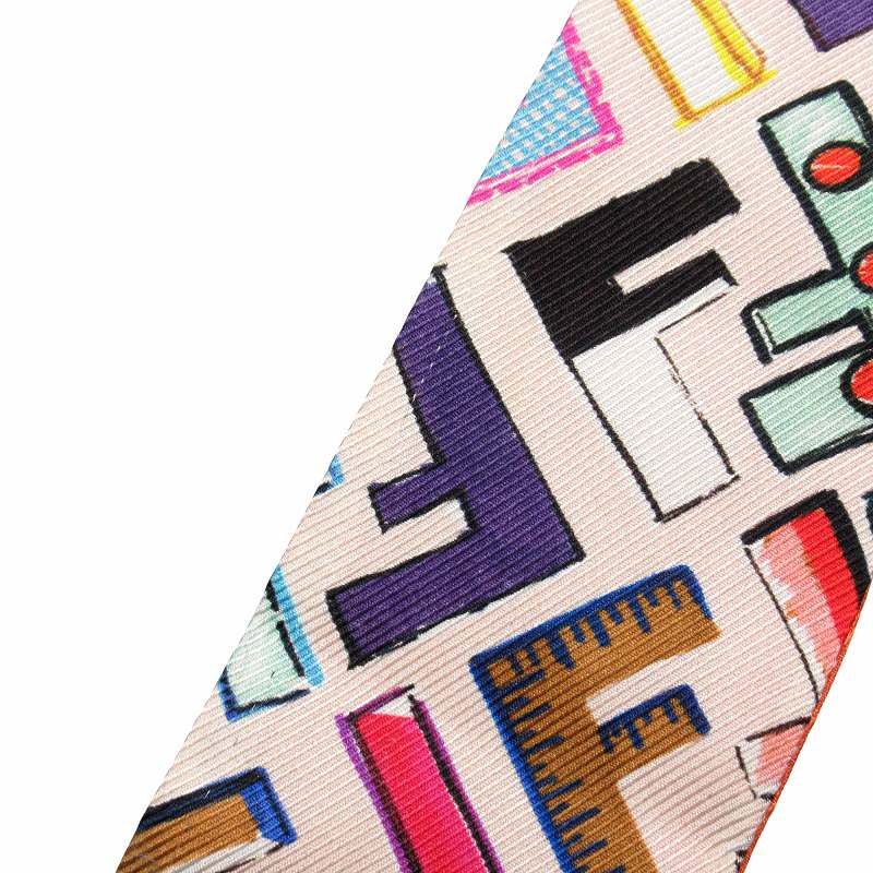 美品 フェンディ FENDI ズッカ FF柄 ファン ラッピー スカーフ リボン 
