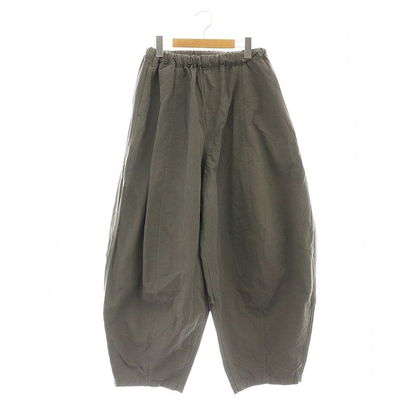 カレンソロジー Curensology コットンリネンドロストパンツ ワイド 麻混 フリーサイズ チャコールグレー /KO ■OS