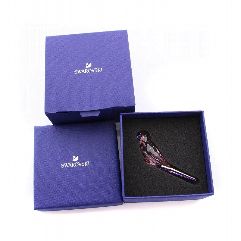 スワロフスキー SWAROVSKI Jungle Beats ピンクのインコ Cha Cha 置物