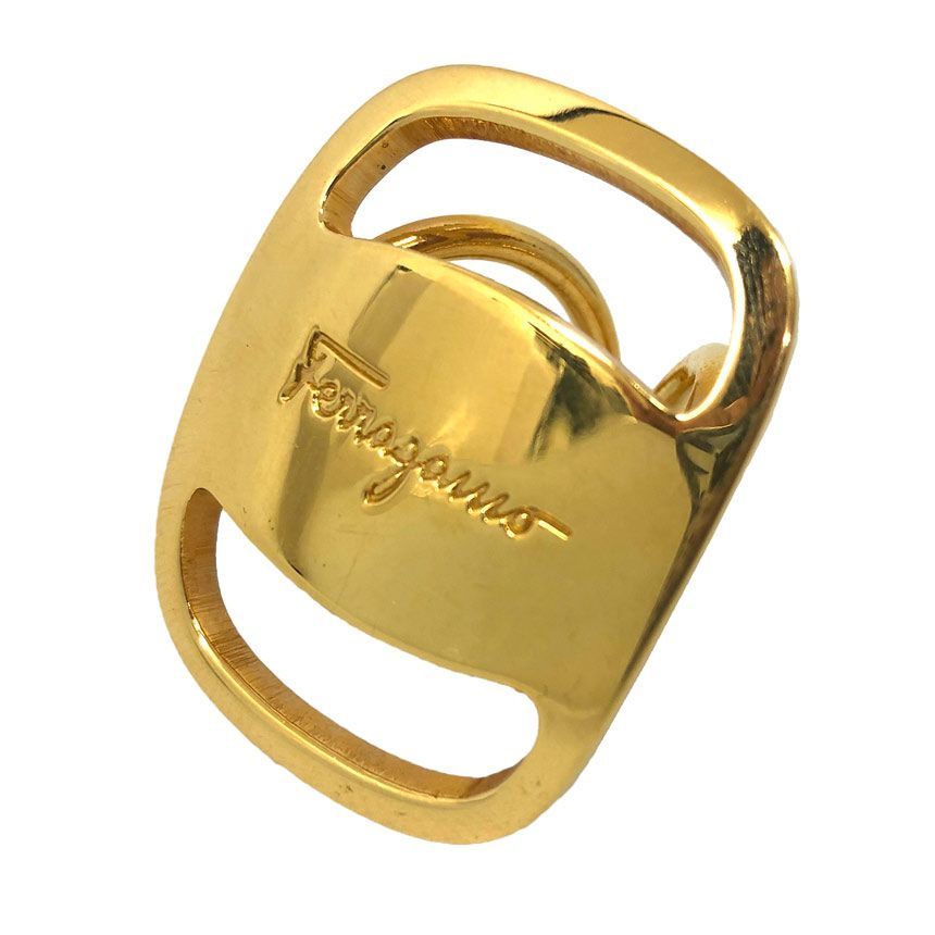 Ferragamo フェラガモ スカーフリング ヴァラ ゴールド aq8568 - メルカリ