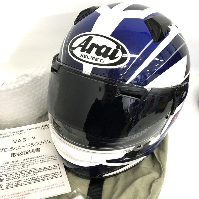 Arai Astral-X CURVE フルフェイスヘルメット 除菌消臭済 ブルー Lサイズ オートバイ ツーリング ライディング バイカー アライ バイク用品 TA1759