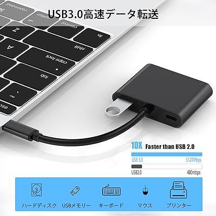 HDMI Type-C変換アダプター デュアルHDMI 拡張器 2画面出力 4-in-1 USB-C HDMI 拡張【HDMI 2 つ+USB3.0+PD充電】マルチディスプレイアダプタ Type C HDMI 変換 マルチディスプレイ 3画 - メルカリ