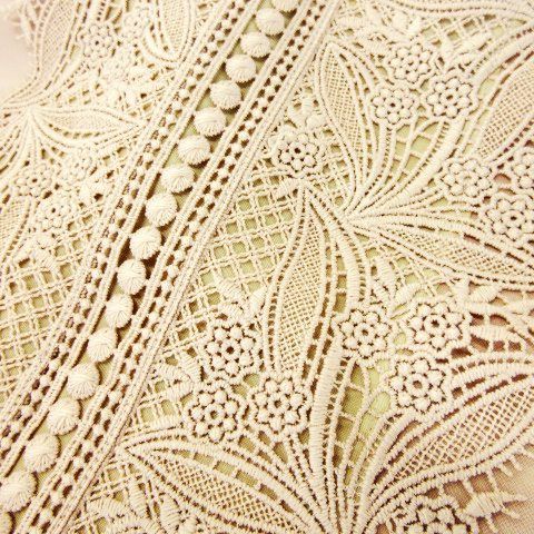 クリスセリーン カットソー 長袖 刺繍 レース 花柄 クルーネック 42 XL クリスセリーン CHRIS CELIN カットソー 長袖 刺繍 レース 花柄