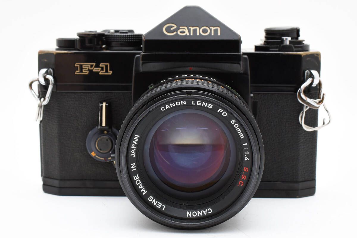 良品 CANON F-1 ブラック フィルムカメラ モルト新品交換済 B272