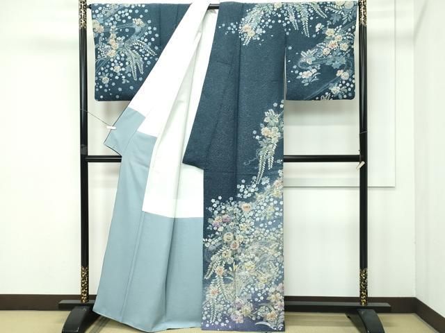 平和屋本店■極上　吉乃一廉　幻の辻が花　訪問着　辻が花　絞り　暈し染め　銀通し地　逸品　CZAA3836s5 平和屋本店□極上 吉乃一廉 幻の辻が花 訪問着 辻が花 絞り 暈し染め