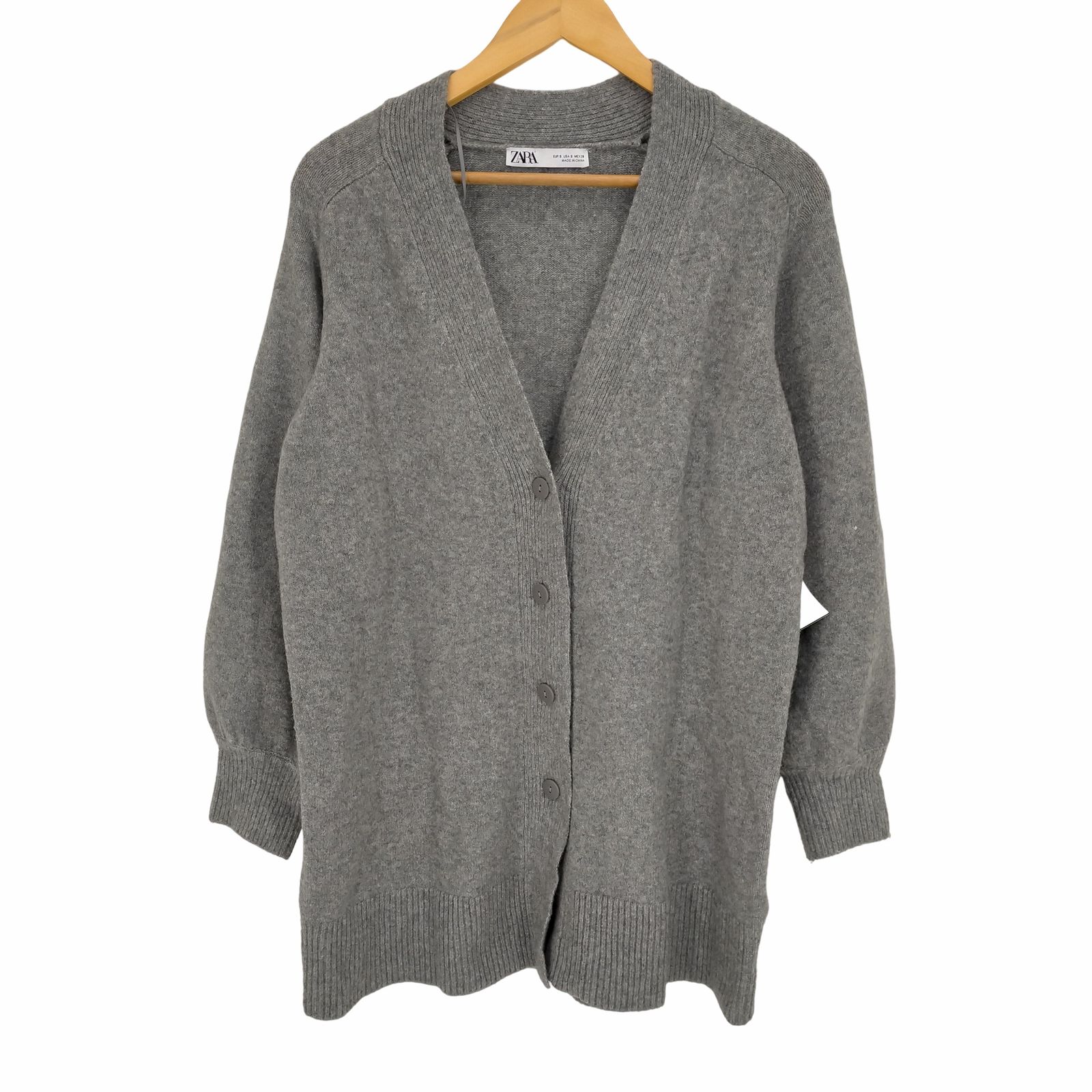 ザラ ZARA LONG KNIT JACKET ロングニットカーディガン レディース import：S