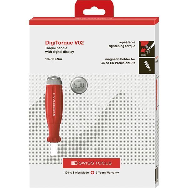 PB SWISS TOOLS ピービースイスツールズ デジタルトルクハンドルV02 トルク調整範囲 Nm 0.1-0.5 9318.M10-50JCBB