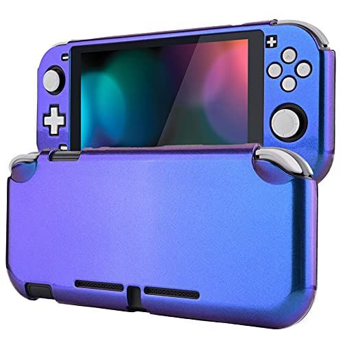eXtremeRate PlayVital Switch Liteに対応用グロッシー保護カバー、Switch Liteに対応用保護カバーハード―ブラックスクリーン保護フィルム*1付きパープルブルーカメレオングロッシー