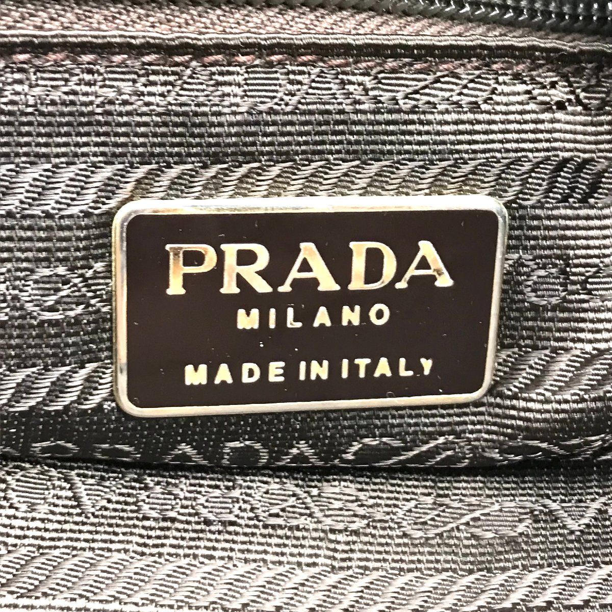 PRADA プラダ 三角ロゴ レザー×ナイロン チェーン ショルダー バッグ 茶色 良品 a603 PRADA プラダ 三角ロゴ レザー×ナイロン チェーン ショルダー バッグ