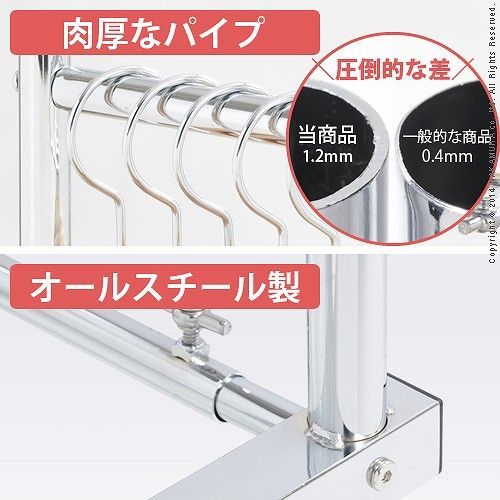 【期間限定価格!!!】 押入れ収納 ハンガーラック パイプハンガー 押入れ伸縮頑丈ハンガー 〔ポルタ〕 半間用 幅60〜100cm 押し入れハンガー 押入収納 押し入れ収納 スチール シンプル 大容量 クローゼット洋服収納 パイプハンガーラック 便利ラック