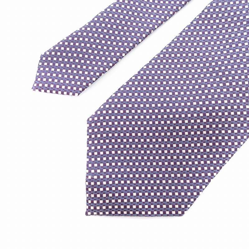 トムフォード TOM FORD ネクタイ ワイドタイ 総柄 シルク 紫