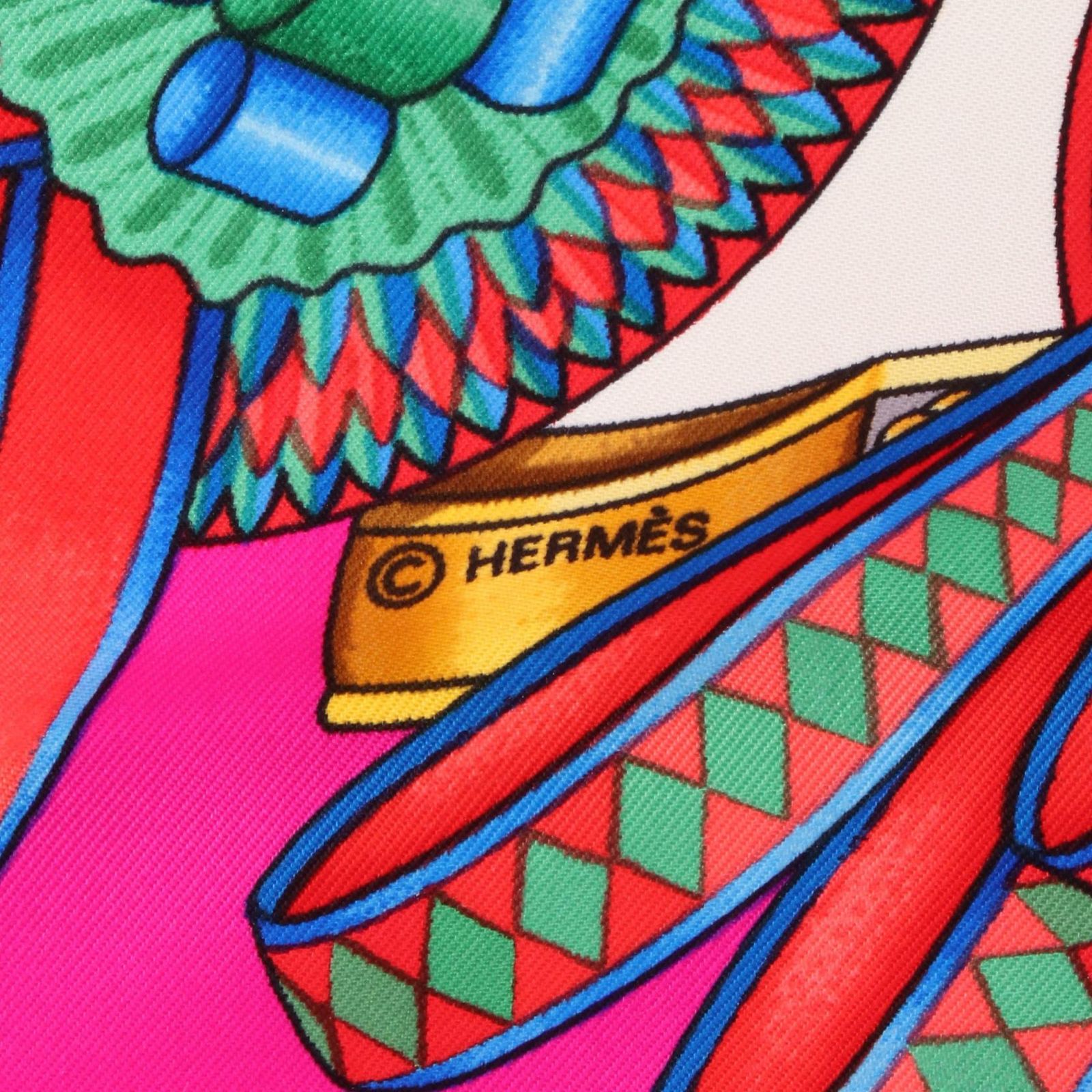 エルメス HERMES スカーフ カレ90 LES RUBANS DU CHEVAL シルク カレ