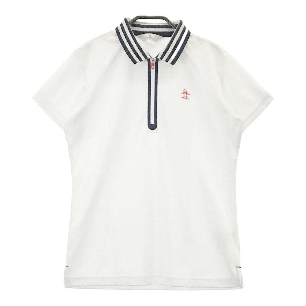 サイズ：M MUNSING WEAR マンシングウェア JWL211 ハーフジップ 半袖ポロシャツ ドット柄 ホワイト系 [240101224821]# ゴルフウェア レディース ストスト