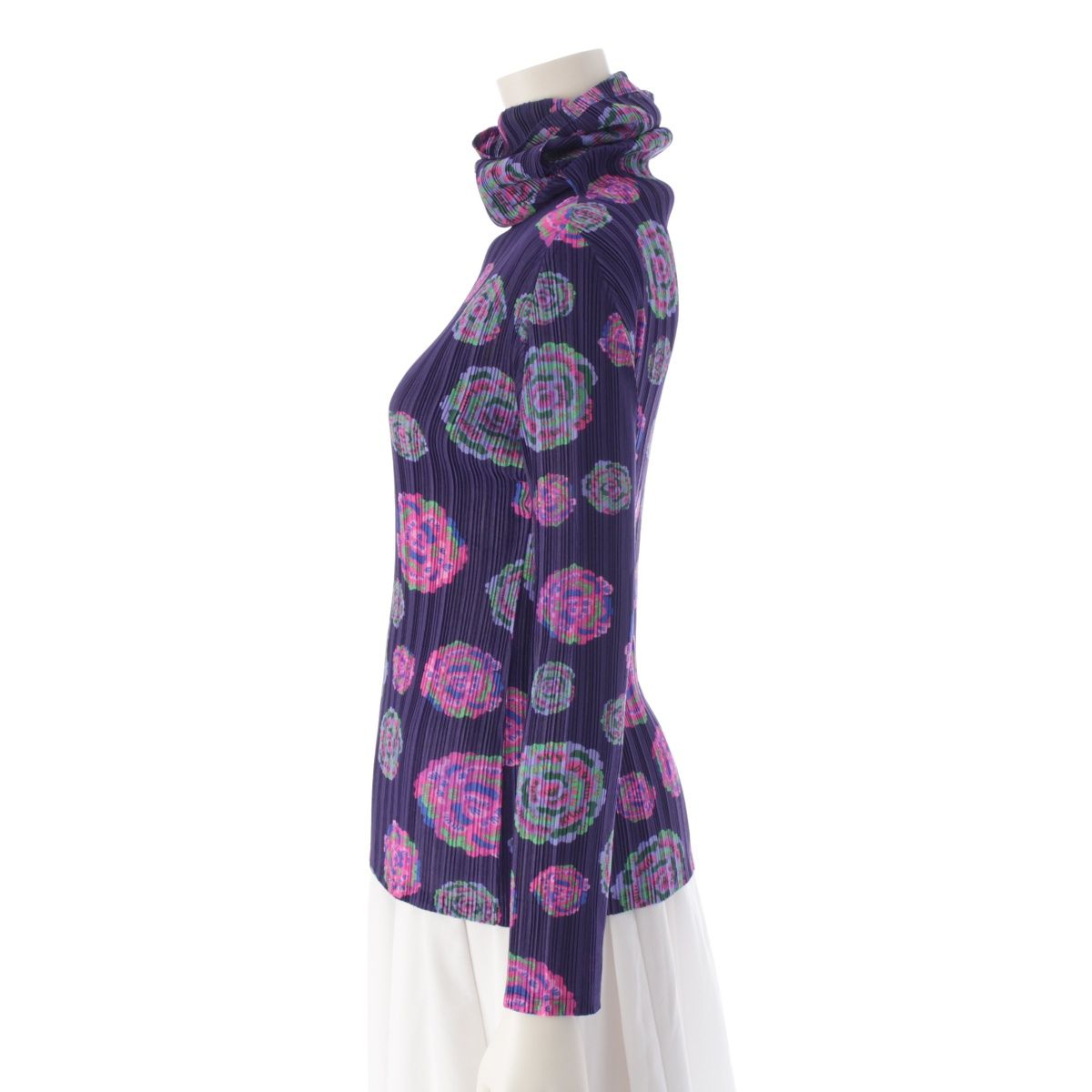 PLEATS PLEASE ISSEY MIYAKE ハイネック花柄カットソー 美品 PLEATS