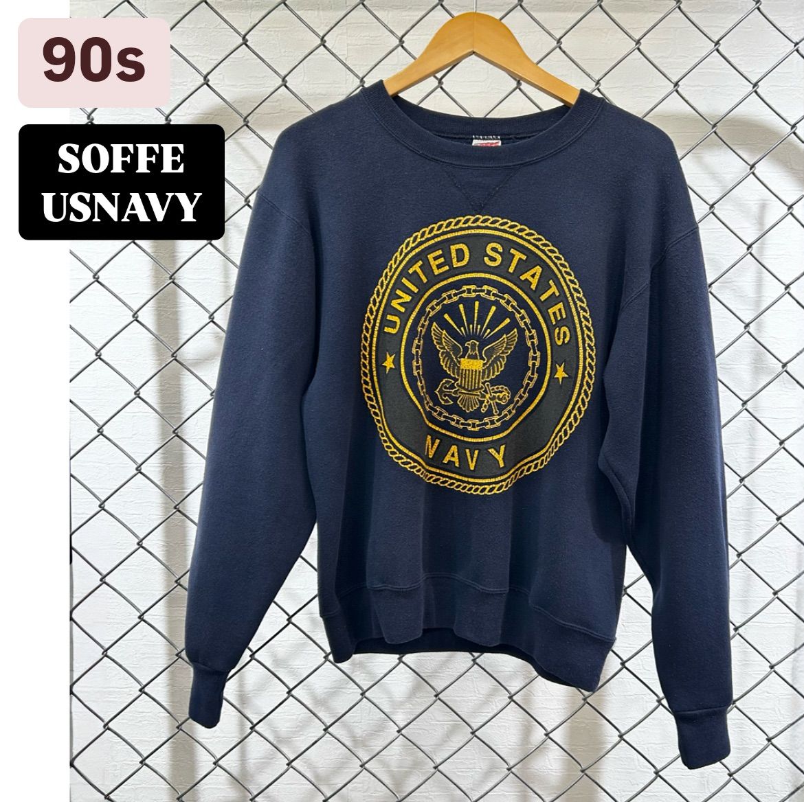 古着 90’s SOFFE U.S. NAVY リフレクター スウェット SOFFE ソフィー  リフレクター スウェット パーカー M USA製