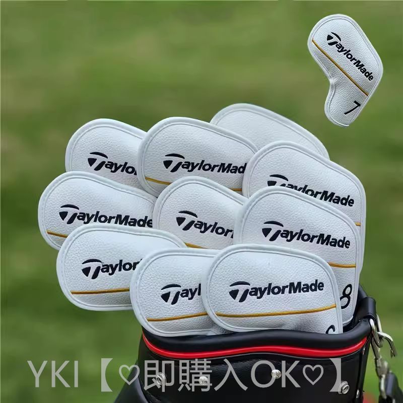 Taylormade ゴルフクラブカバー アイアンセット ゴルフヘッド保護カバー 白 10点セット