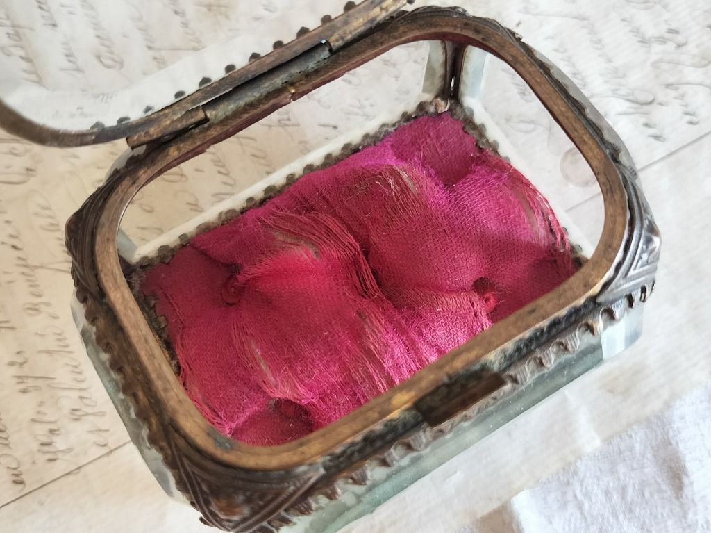 フランス アンティーク クリスタル 5面 大きいジュエリーケース 1900年 フランス アンティーク クリスタル 5面 大きいジュエリーケース 1900年