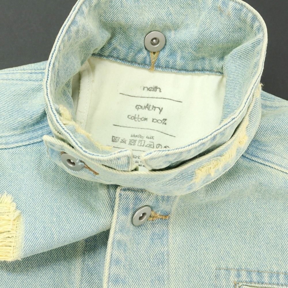 中古】ネイス neith. ダメージ加工 Gジャン デニムジャケット ライト