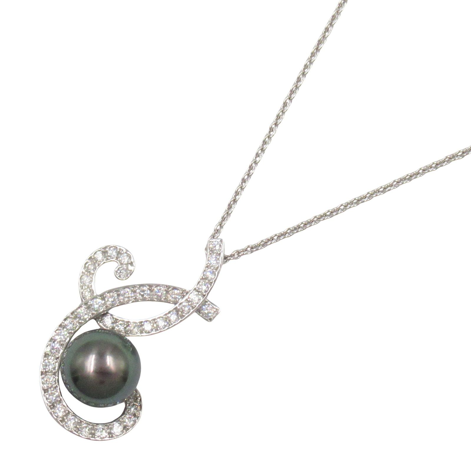 ミキモト MIKIMOTO ネックレス 黒蝶パール ネックレス 首回り42/48cm 