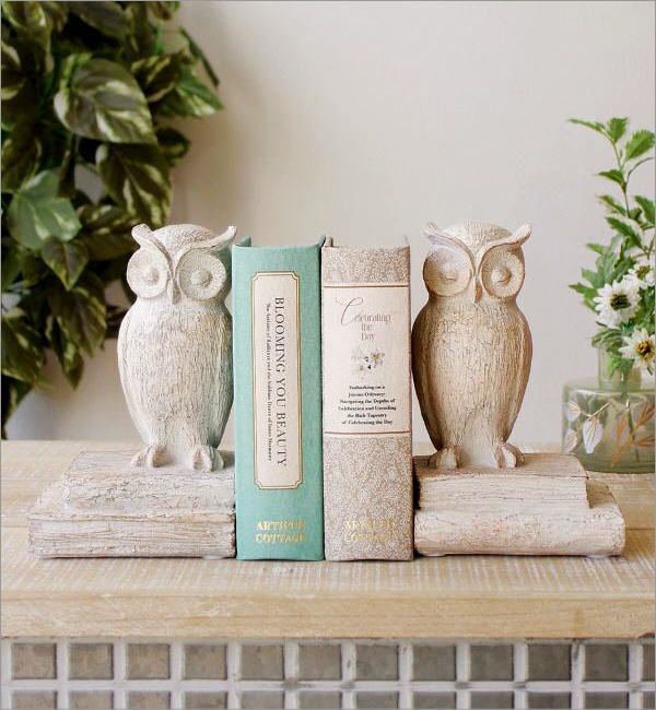 ブックエンド フクロウ おしゃれ 本立て ブックスタンド 卓上 机上 アンティーク 雑貨 置物 仕切り 収納 スタンド ブックエンド フクロウ