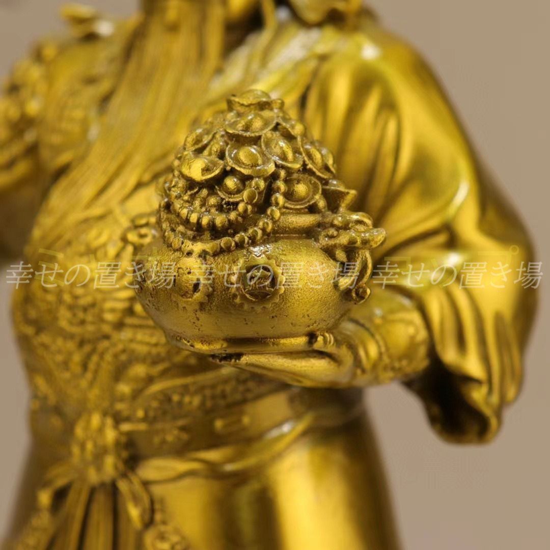 関羽像 武 神 三国志 ゴールド 金 武士像 置物 オブジェ 縁起物 風水 幸運 開運 昇進 像 風水 運 開運 インテリア 厄除け 縁起物 健康運 仕事運 家庭運 寝室 NEXPOTALLINN_EU