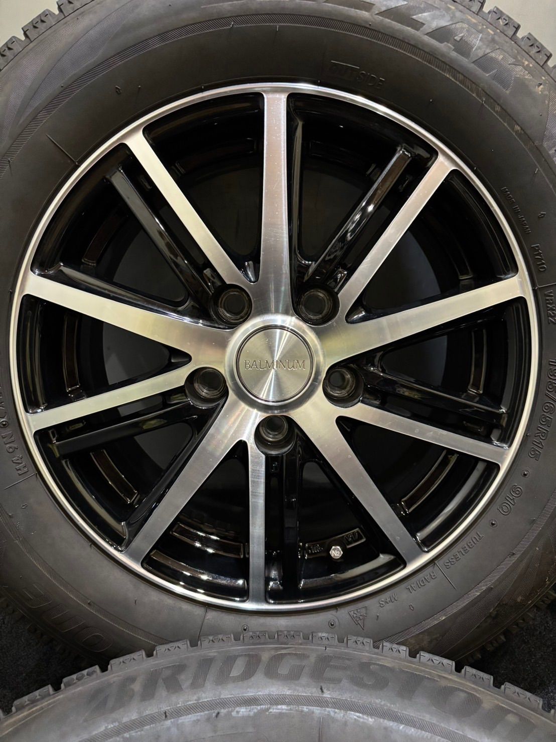 ☆195/65R15 BRIDGESTONE/VRX2 20年製 BALMINUM 15インチ 6J +45 114.3 