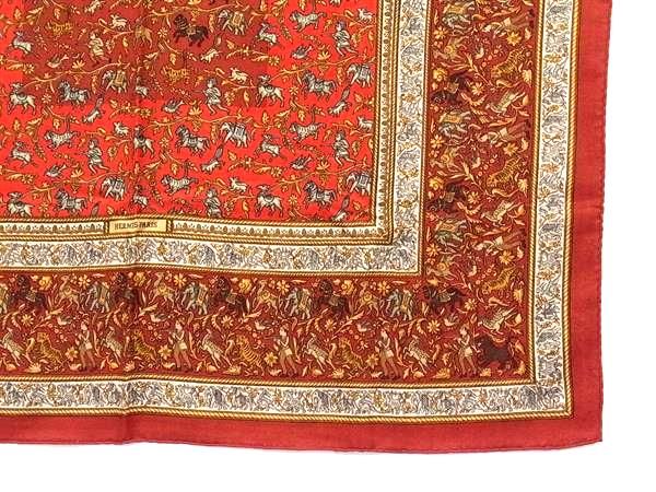 エルメス　CHASSE EN INDE シルクスカーフ 90cm 美品 HERMES エルメス カレ90 インドの狩猟 CHASSE EN INDE