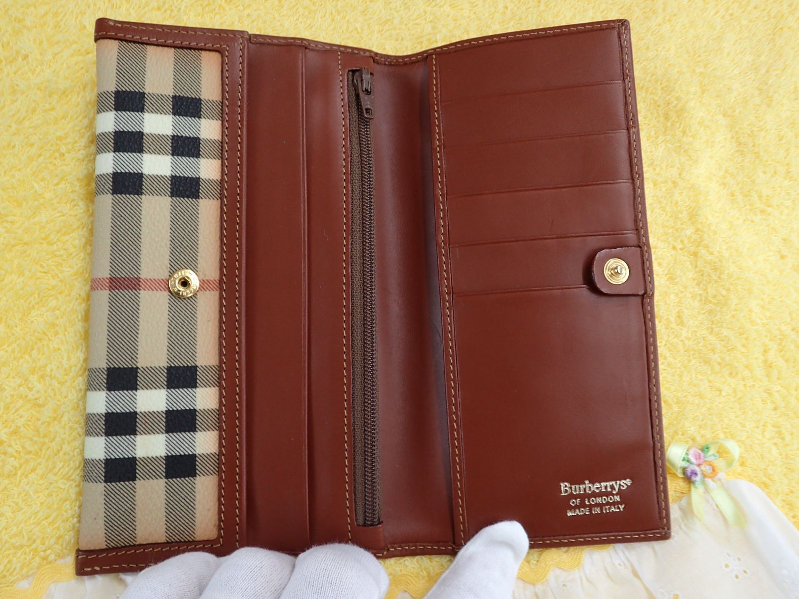 レディース ほぼ未使用品 BURBERRY LONDON 長財布 ノバチェック ブラウン