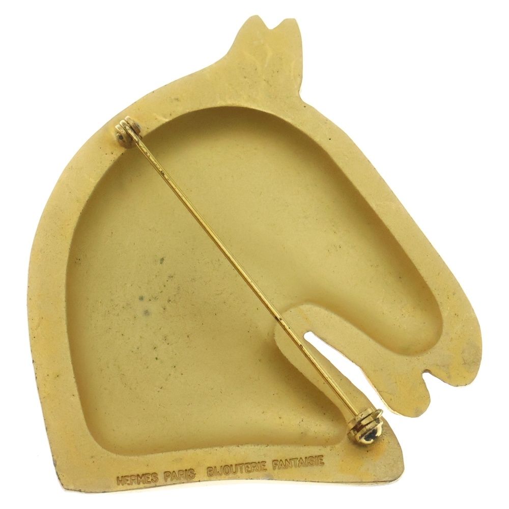 HERMES エルメス ホースヘッド ブローチ ピンバッジ ゴールド GP