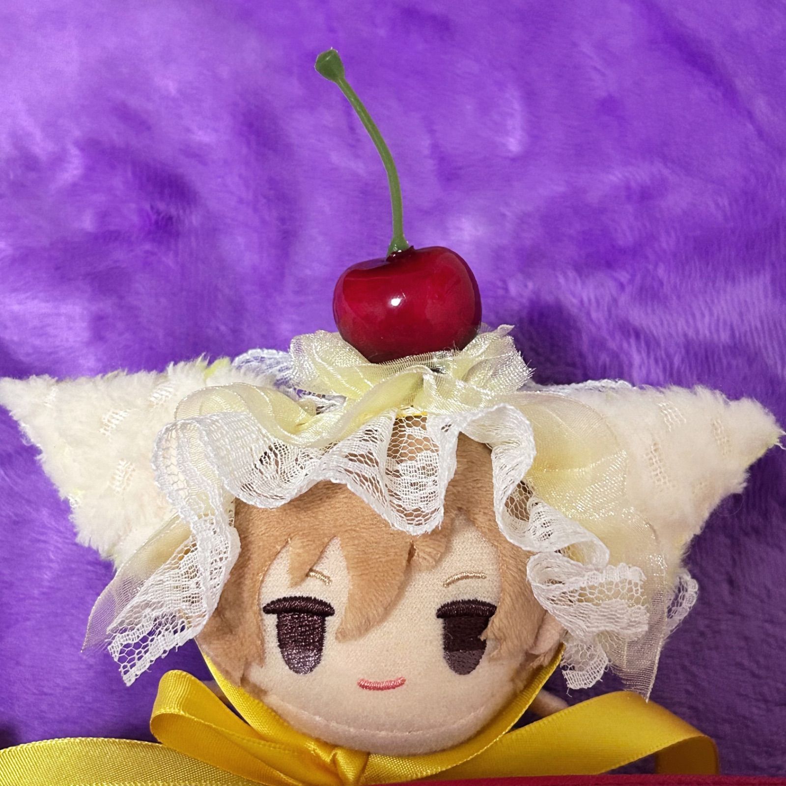 チェリーにゃんこ ヘッドドレス 10cm ぬい ぬい服 おまんじゅう