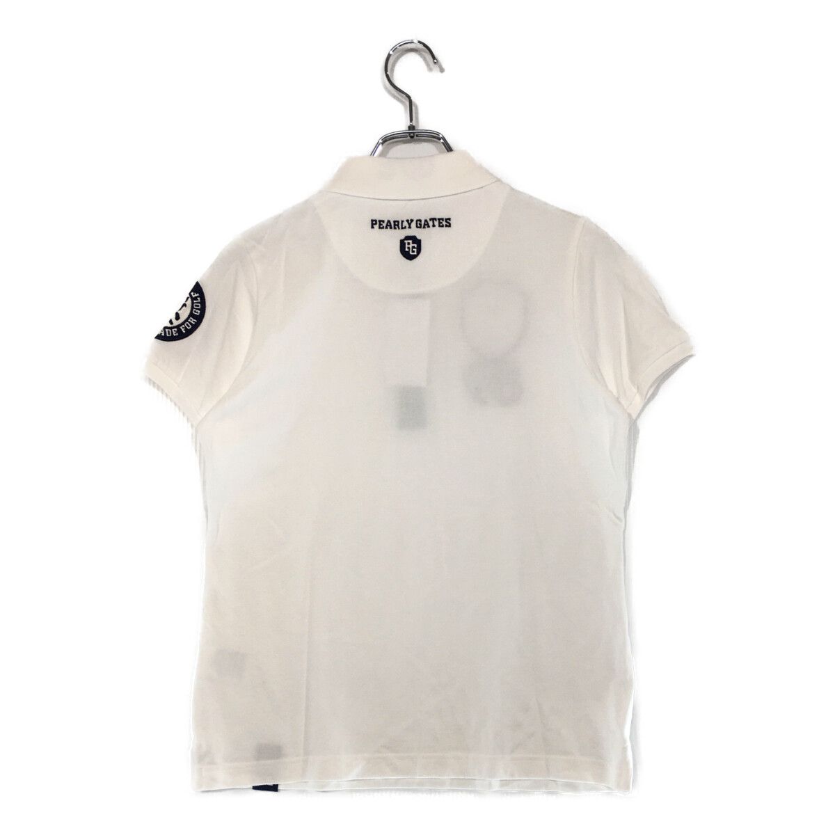 パーリーゲイツ　PGGポリエステルメッシュポロシャツホワイトサイズ1 パーリーゲイツ PGGポリエステルメッシュポロシャツホワイト