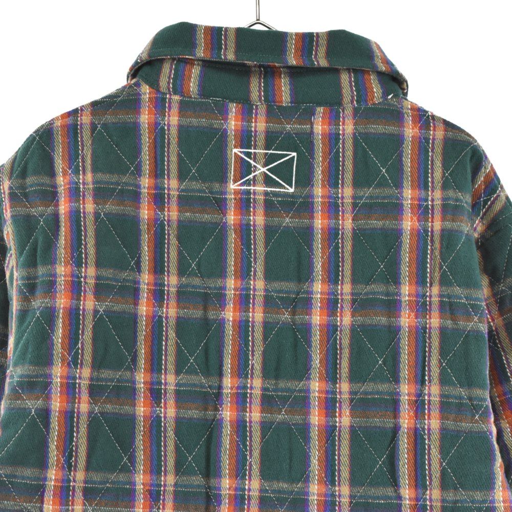 MLVINCE (メルヴィンス) OUILTED CHECK SHIRT JACKET キルティング加工チェック総柄シャツジャケット グリーン