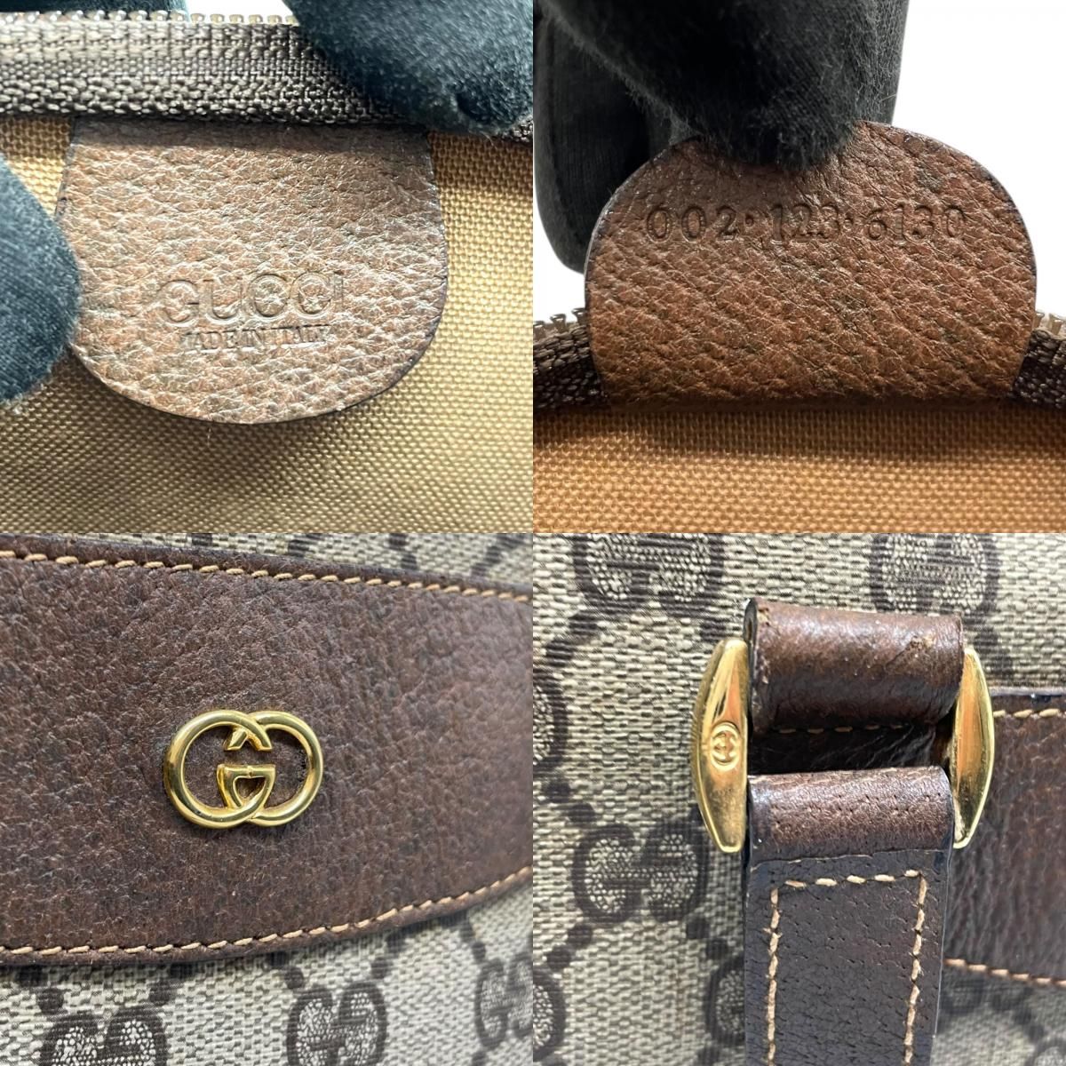 美品 GUCCI グッチ GGスプリーム トートバッグ PVC レザー ベージュ