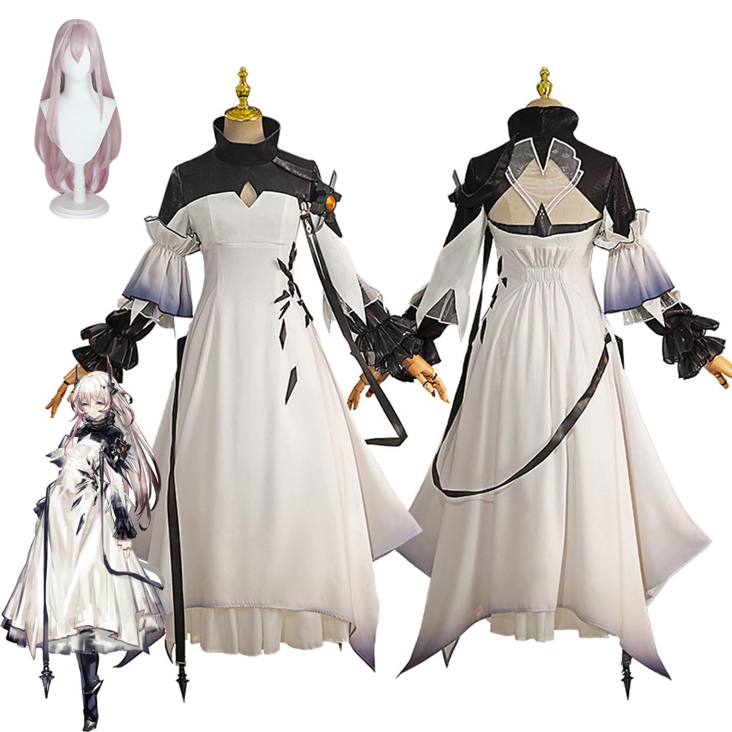 高品質 アークナイツ コスプレ テレジア コスプレ衣装 ウィッグ付き 全セット コスチューム cosplay 変装 仮装 舞台装 漫游展 学園祭 文化祭 誕生BJ0925ML03 ハロウィン
