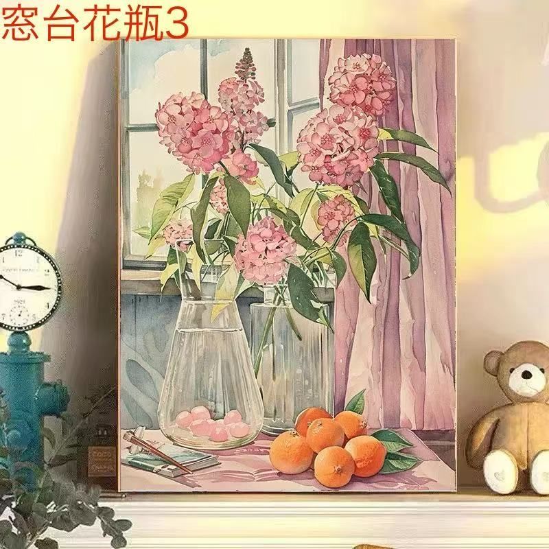 庭院5 数字油絵 小さい 塗り絵 パズル塗り絵 塗り絵 絵画絵具 庭 風景