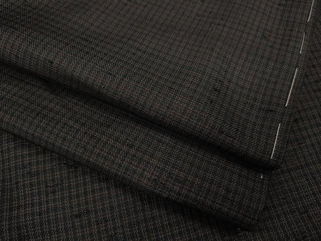 平和屋着物●男性 紬 格子柄 正絹 CAAY4923ut