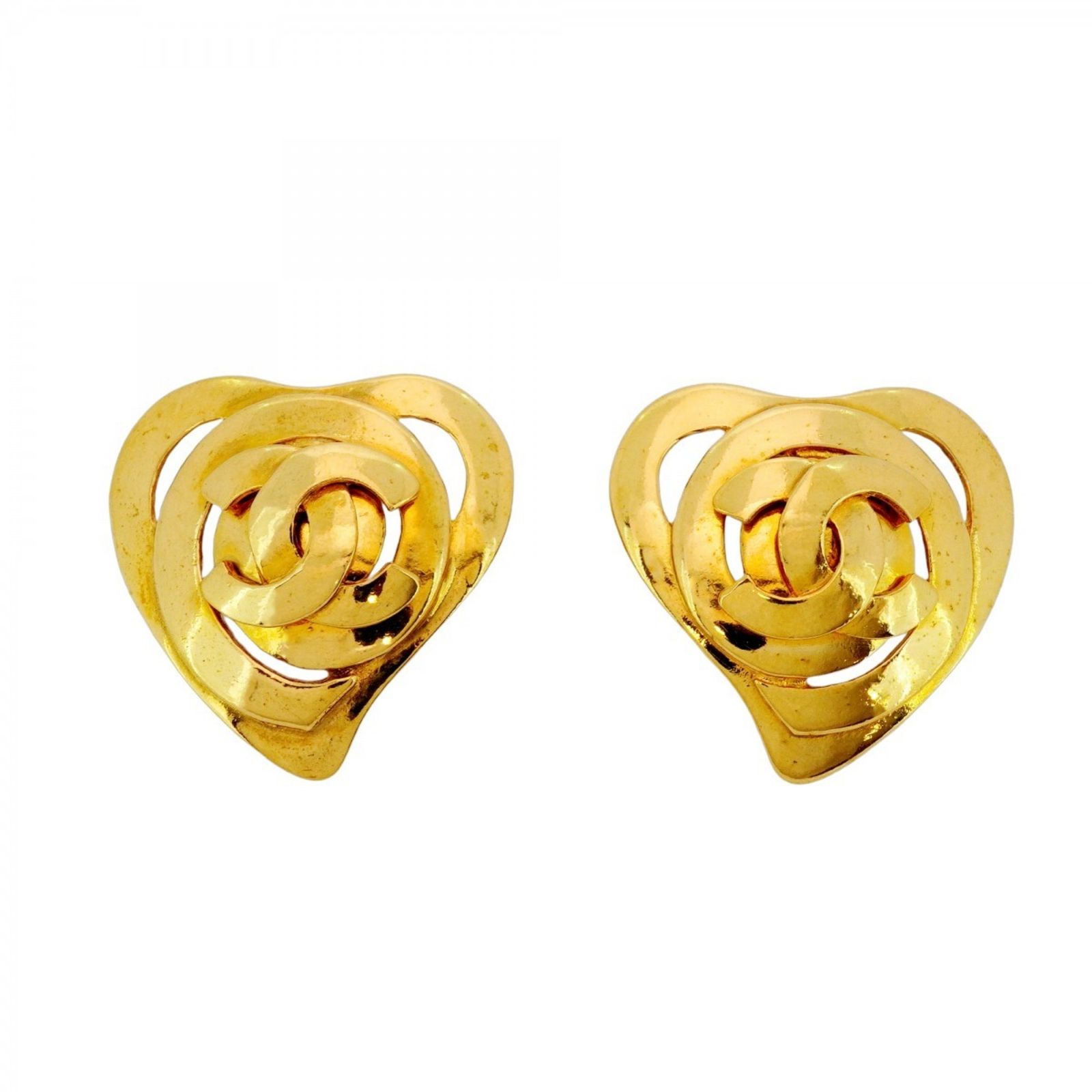 シャネル(Chanel) シャネル イヤリング ココマーク ハートモチーフ GP 