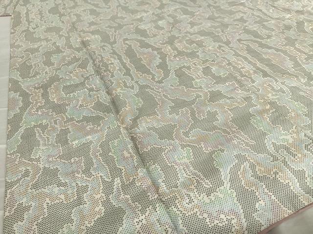 平和屋着物●本場大島紬　白大島　一元絣　霞文　正絹　逸品　AAAV7496zg 平和屋着物○本場大島紬 白大島 一元絣 霞文 正絹 逸品 AAAV7496zg