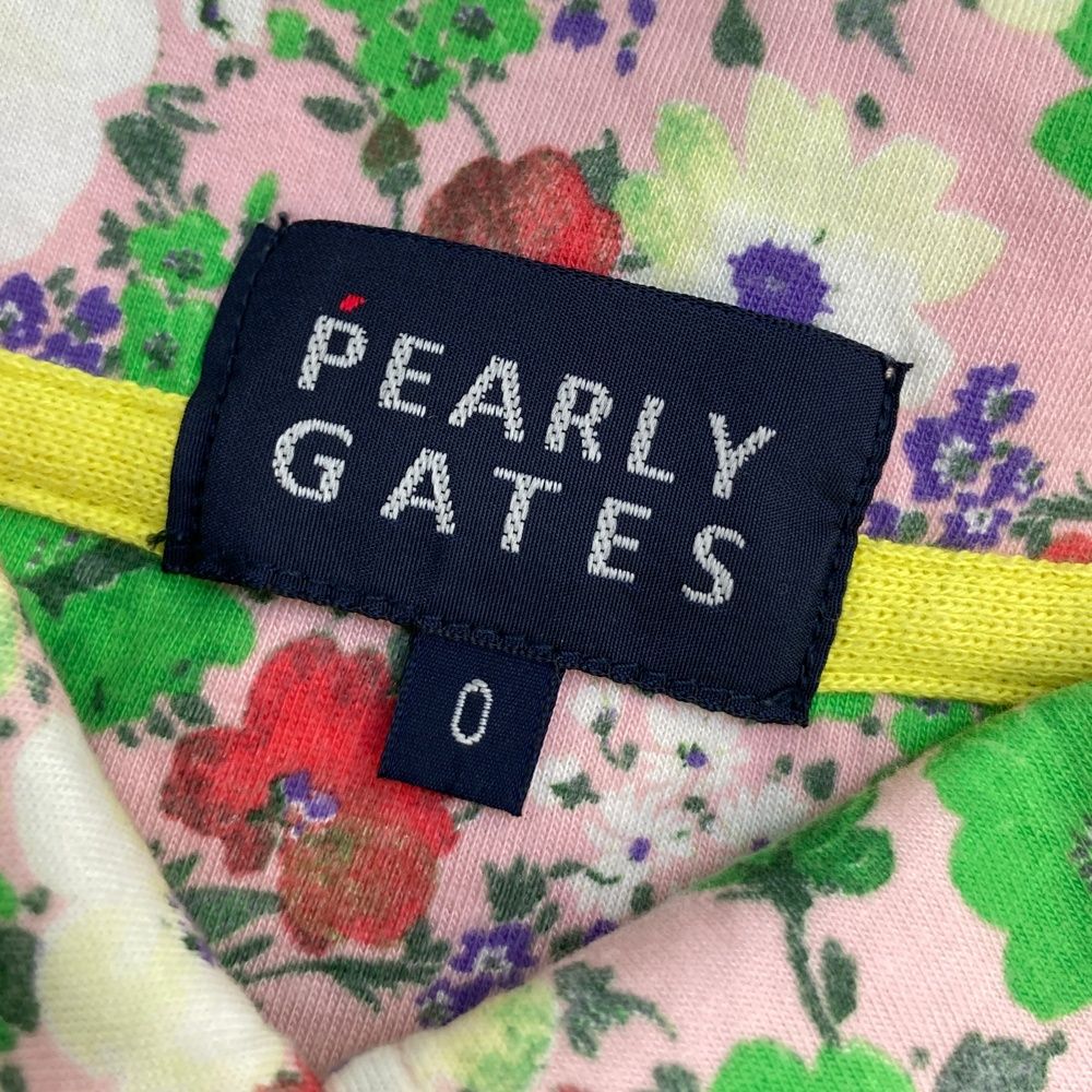 サイズ：0 PEARLY GATES パーリーゲイツ 半袖ポロシャツ 花柄 ピンク系