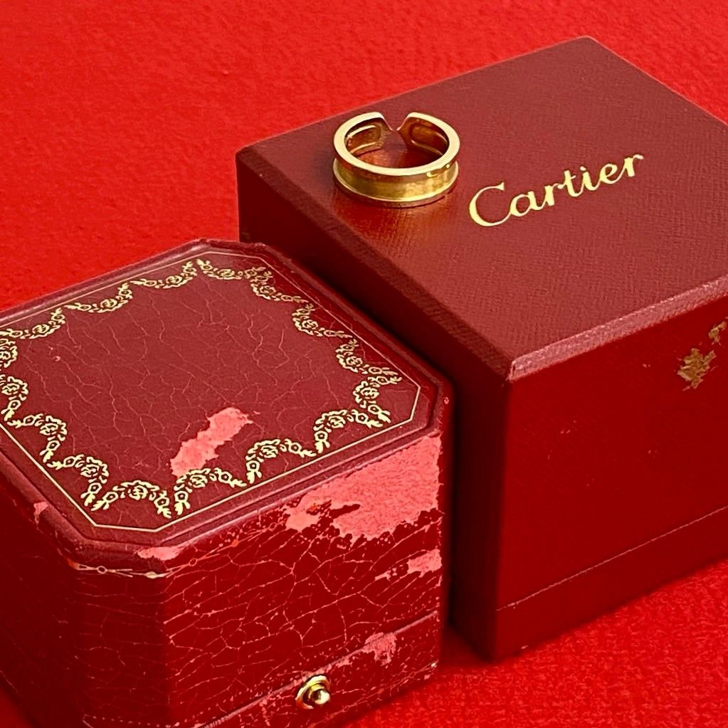 【極美品】カルティエリングケース　ショッパー付き 極 美品 希少品 箱付 CARTIER カルティエ C2 リング K18