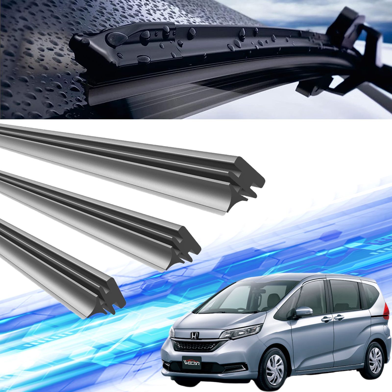 フリード フリード＋ 替えゴム 適合サイズ 純正 運転席 助手席 リア レクサス 交換セット 天然ゴム 運転席 助手席 リア 3本セットGB5 GB6 GB7 GB8 H28.9 2016.9 WeCar