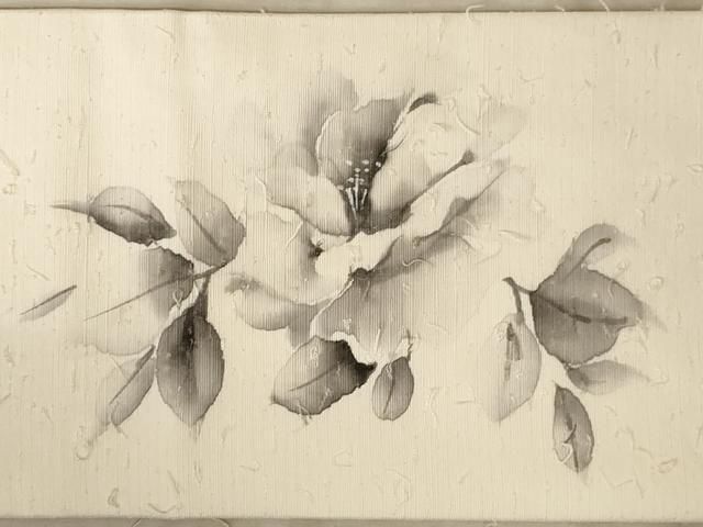 平和屋着物○全通柄 九寸名古屋帯 組織 幾何学文 正絹