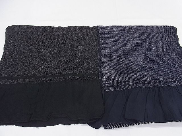平和屋-こころ店男性　和装小物　兵児帯2点セット　総絞り　暗黒色　勝色　全て正絹　逸品　AAAF3481Bbo