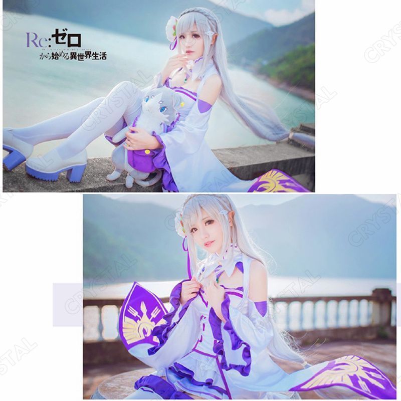 エミリア コスプレ リゼロ クリスタルドレス Re:ゼロから始める異世界