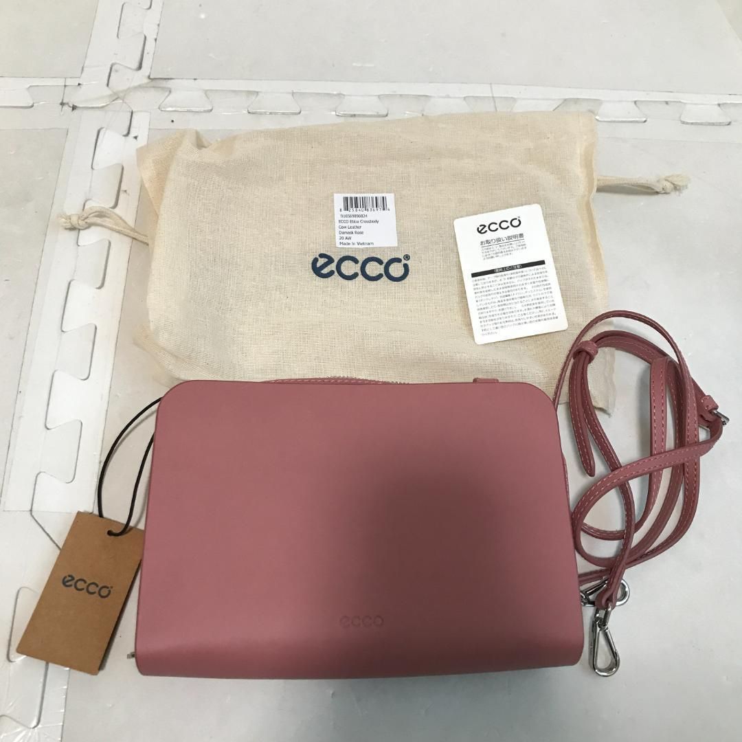 Q4445コ ECCO エバ 牛革 ショルダーバッグ ピンク - メルカリ