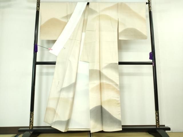 平和屋本店■極上　石川県指定無形文化財　牛首紬　白山工房　手織り　訪問着　単衣　重ね山　証紙付き　逸品　未使用　DZAA6885kh5 平和屋本店□極上 石川県指定無形文化財 牛首紬 白山工房 手織り 訪問