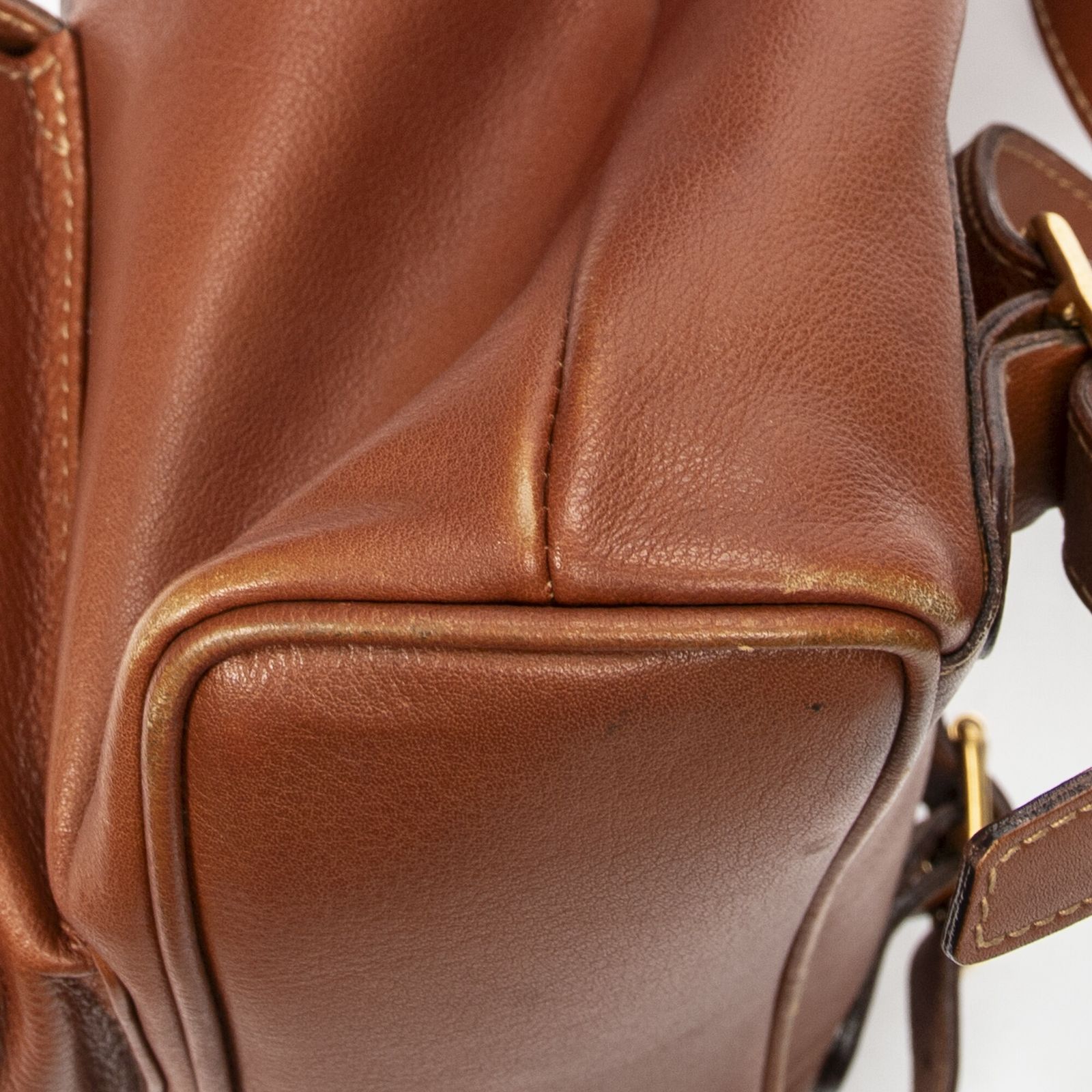 グッチミニバンブーリュックサック茶色カーフスキンレザーAB